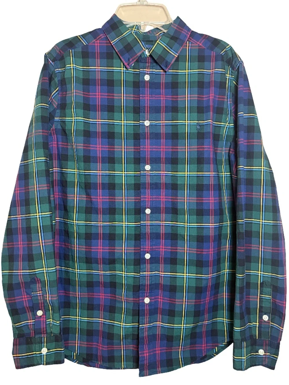 Ralph Lauren Long Sleeve Tartan Plaid Button Down Dress Shirt Boys XL 18-20